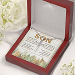 I Close My Eyes For But A Moment You Are My Son Artisan Crafted Cross Necklace For Son