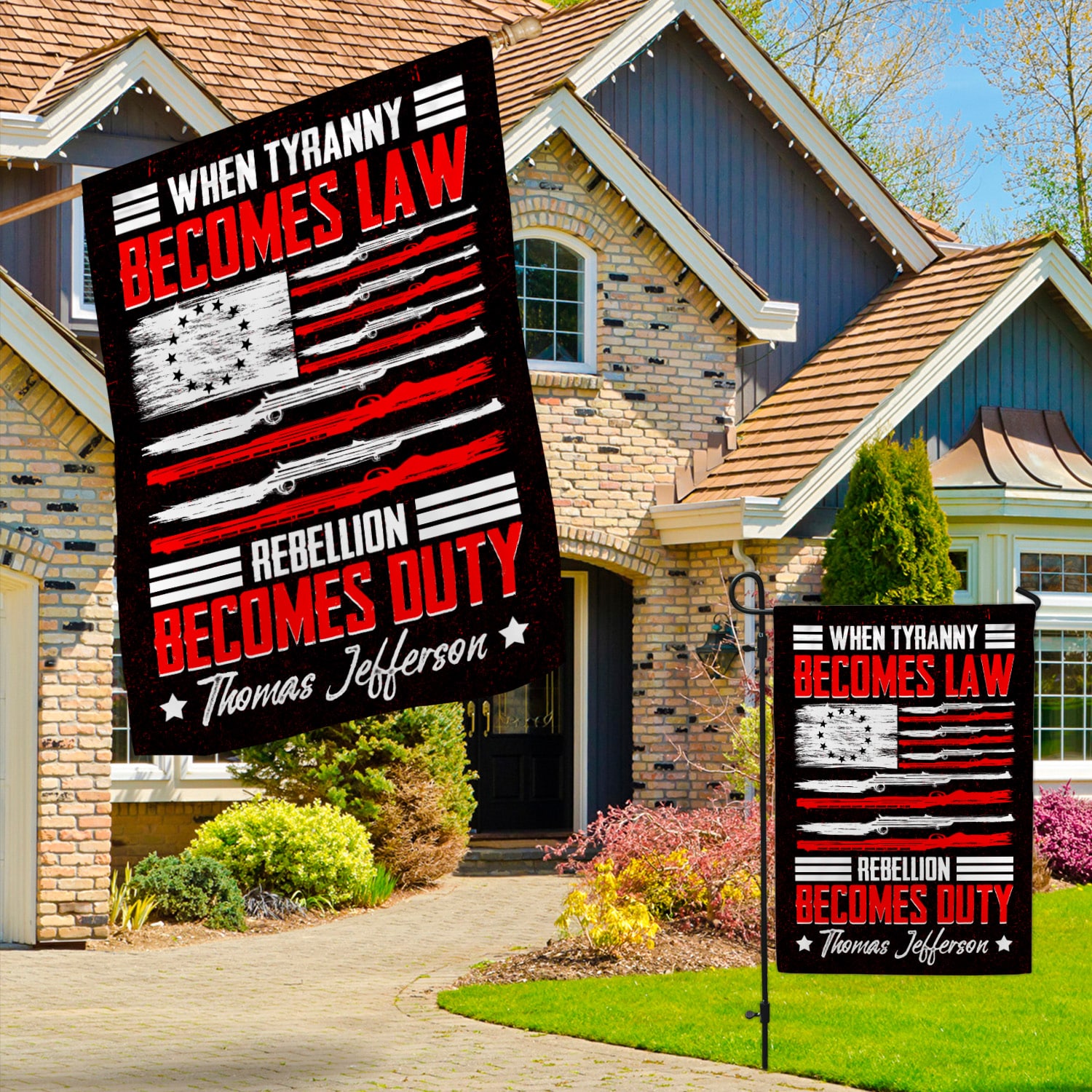 5KNG. Tyranny rebellion 30x40 Garden & House Mockup 3