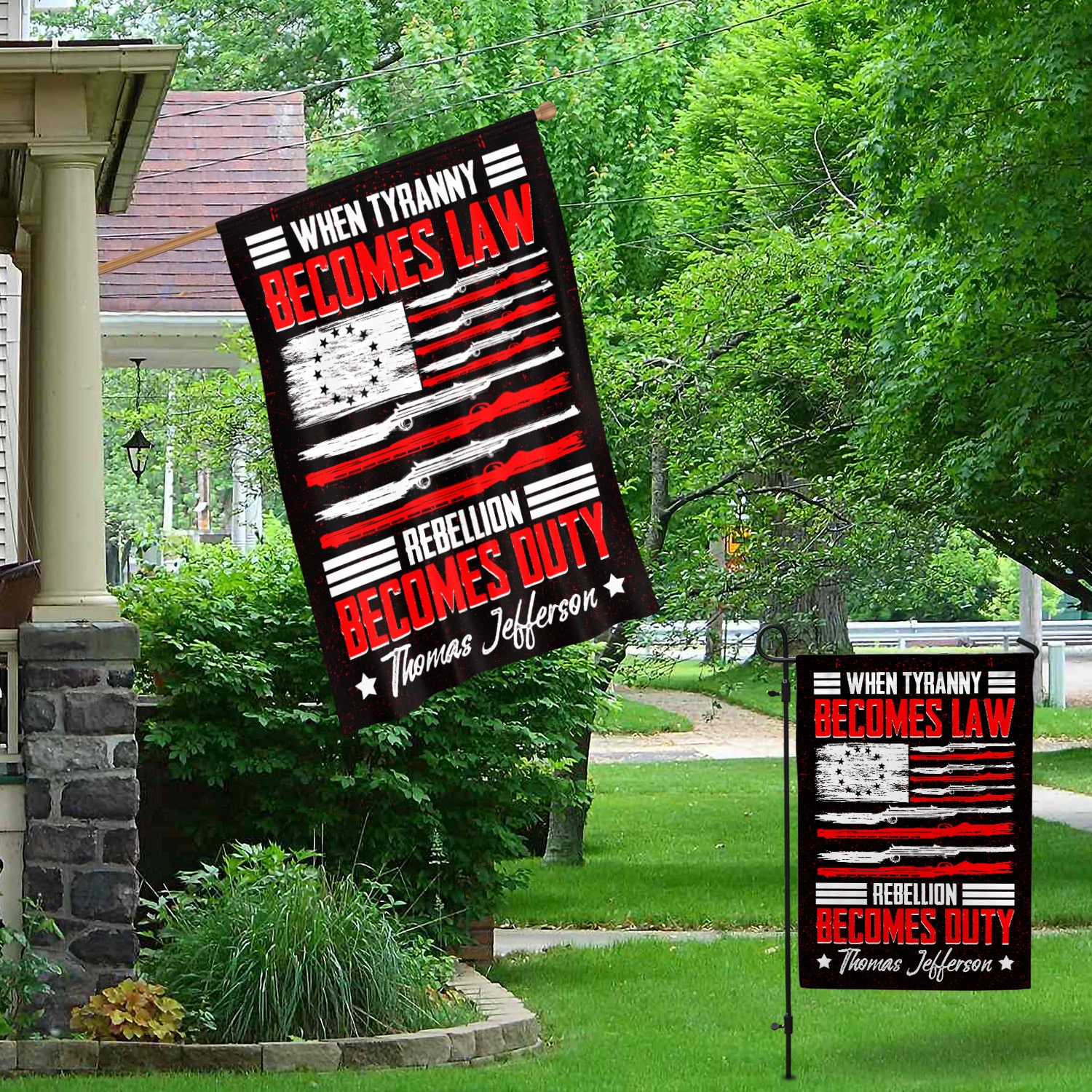 5KNG. Tyranny rebellion 30x40 Garden & House Mockup 1