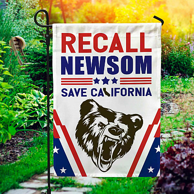 Recall Newsom Save California CA Recall Governor Flag - Newsom Not My Governor Garden - House Flag