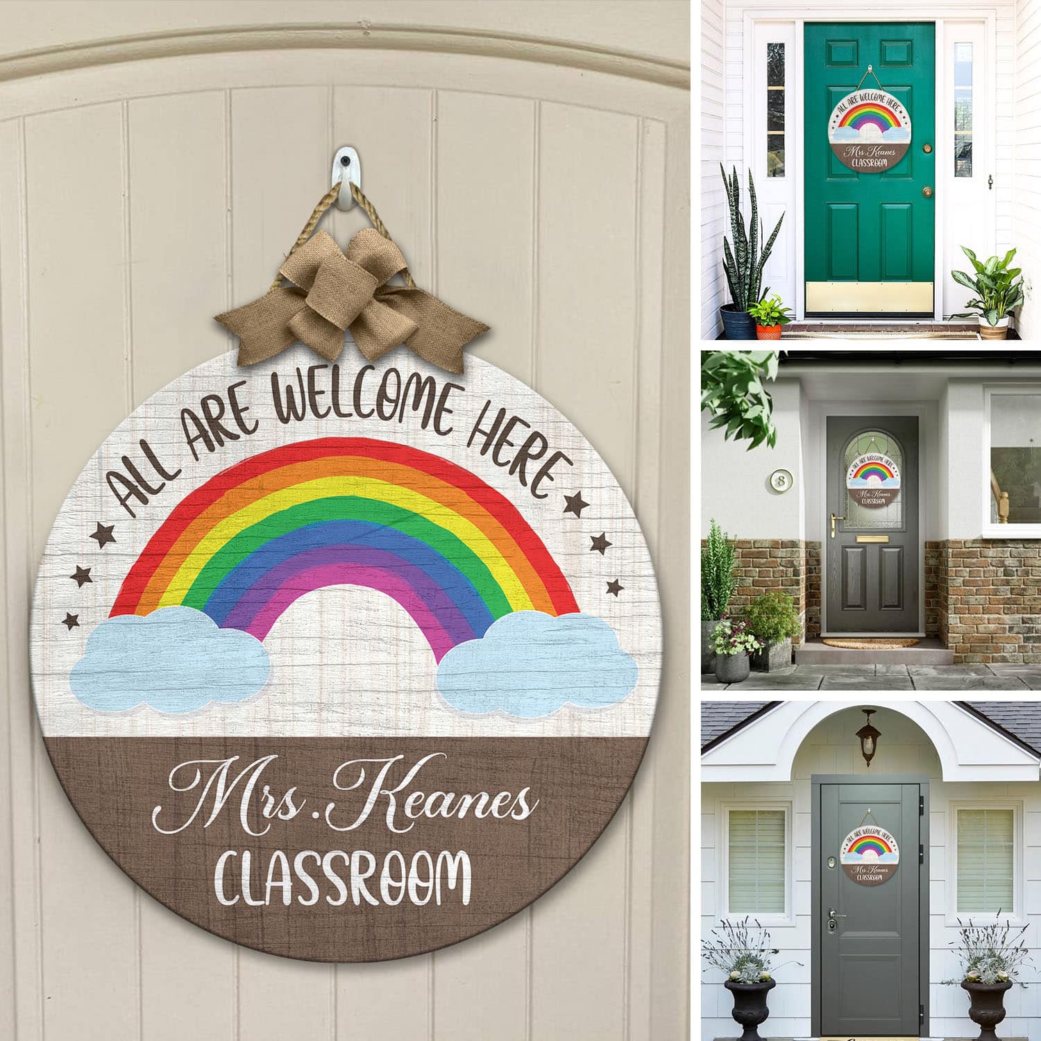 4O. Welcome Here (Sample Design) Door Sign Mockup 12