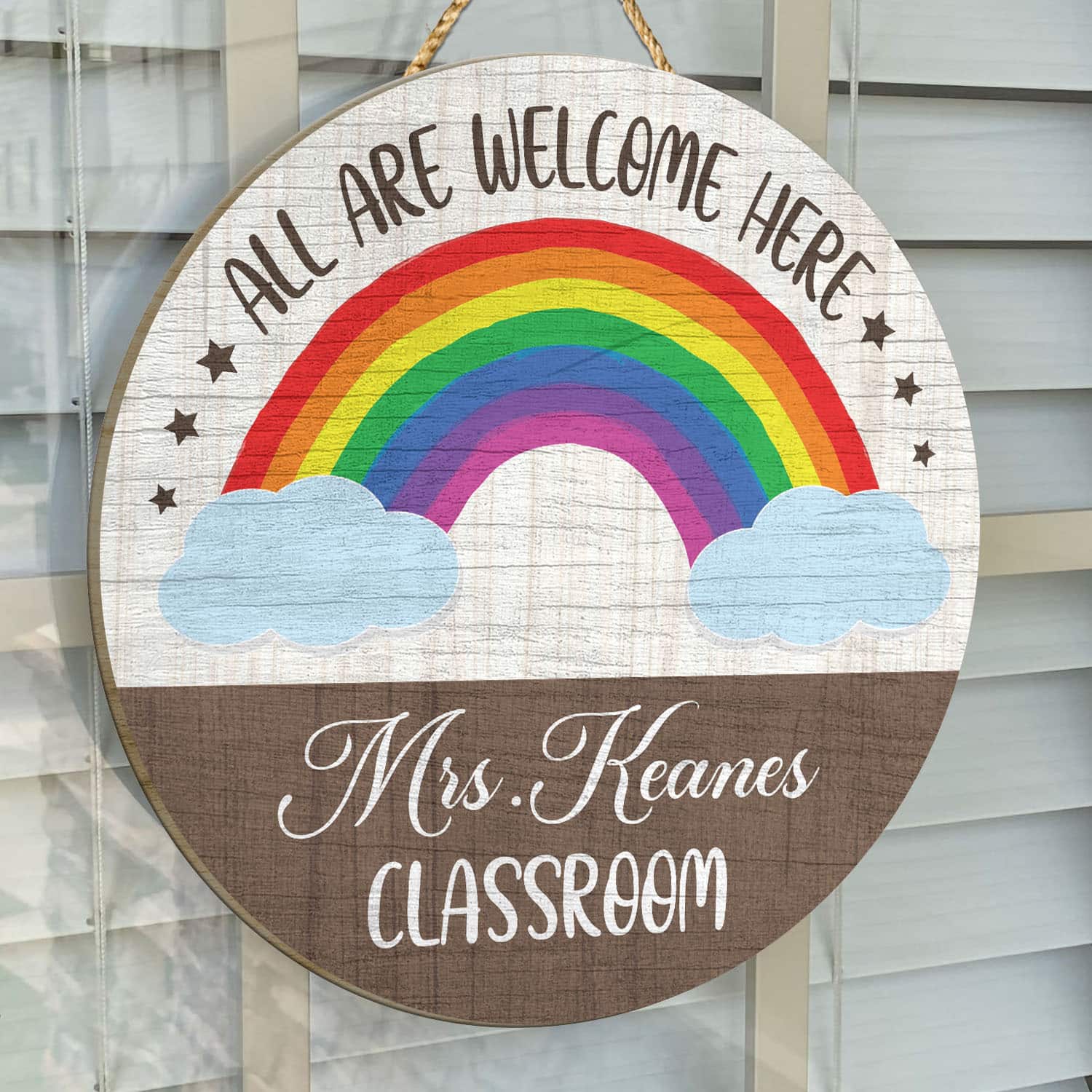 4O. Welcome Here (Sample Design) Door Sign Mockup 14