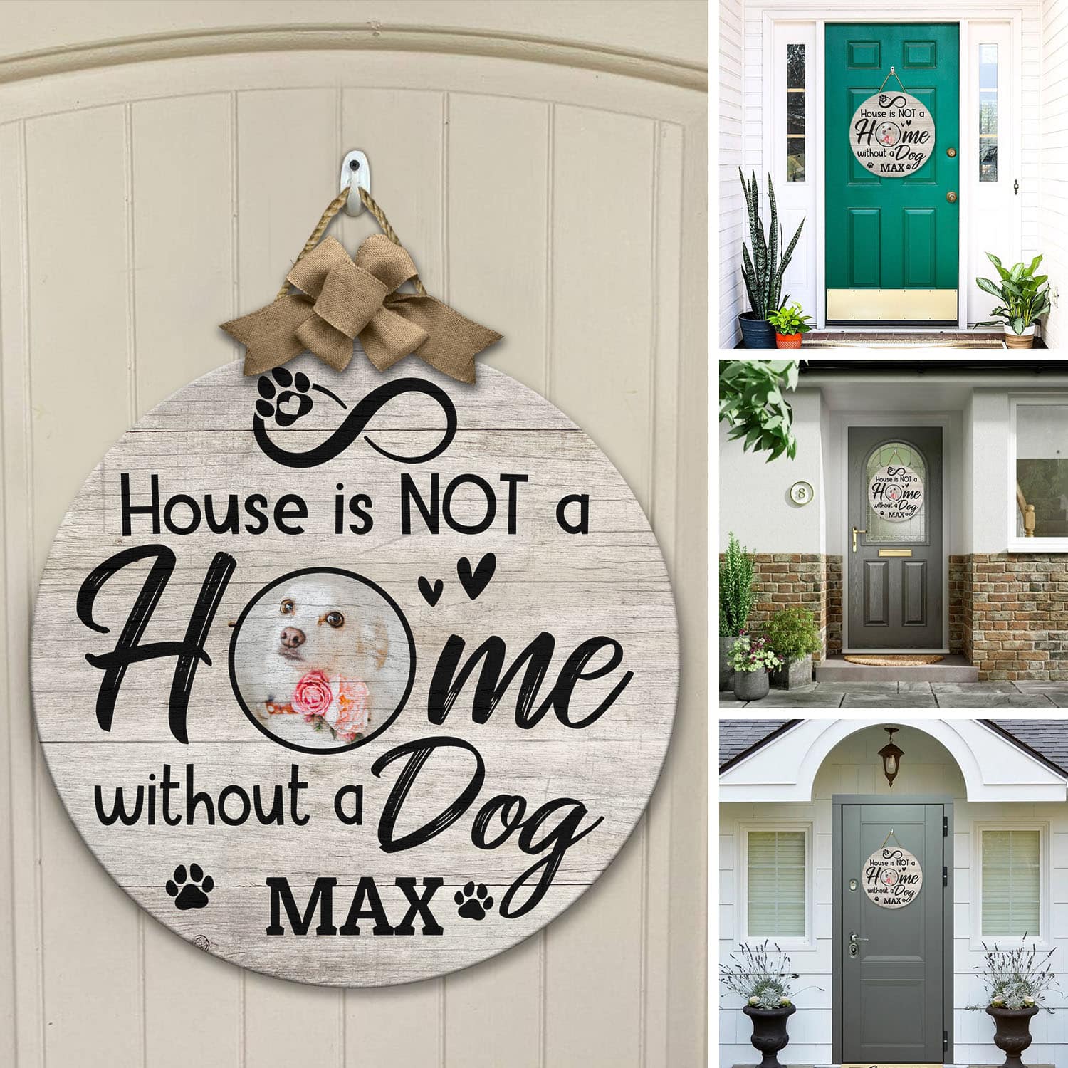 4O. Without A Dog-sample design Door Sign Mockup 12
