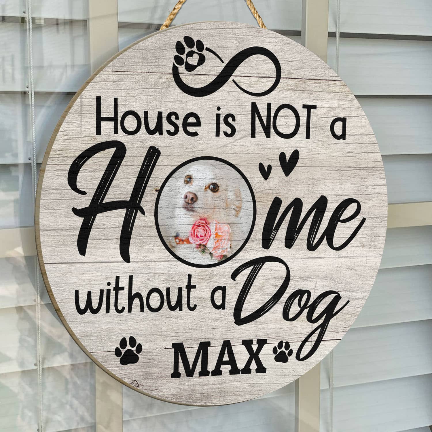 4O. Without A Dog-sample design Door Sign Mockup 14