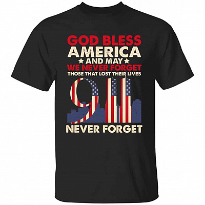 God Bless America Tshirt, Black, Unisex T-Shirt