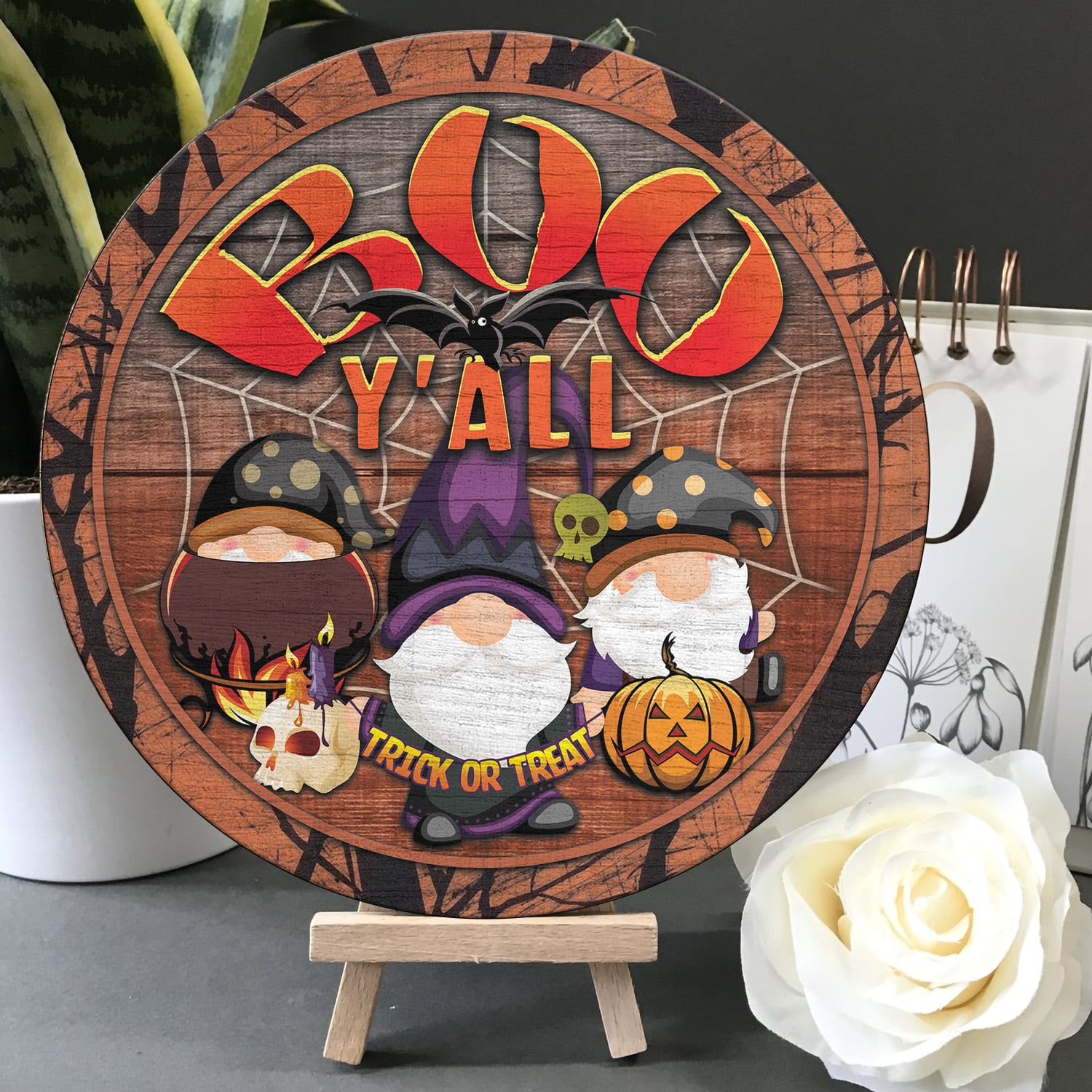 3KNG. Boo Y'all Door Sign Mockup 5