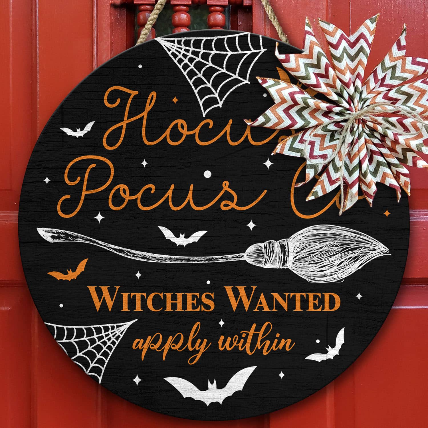 1MH. Witches Wanted Sign Door Sign Mockup 10