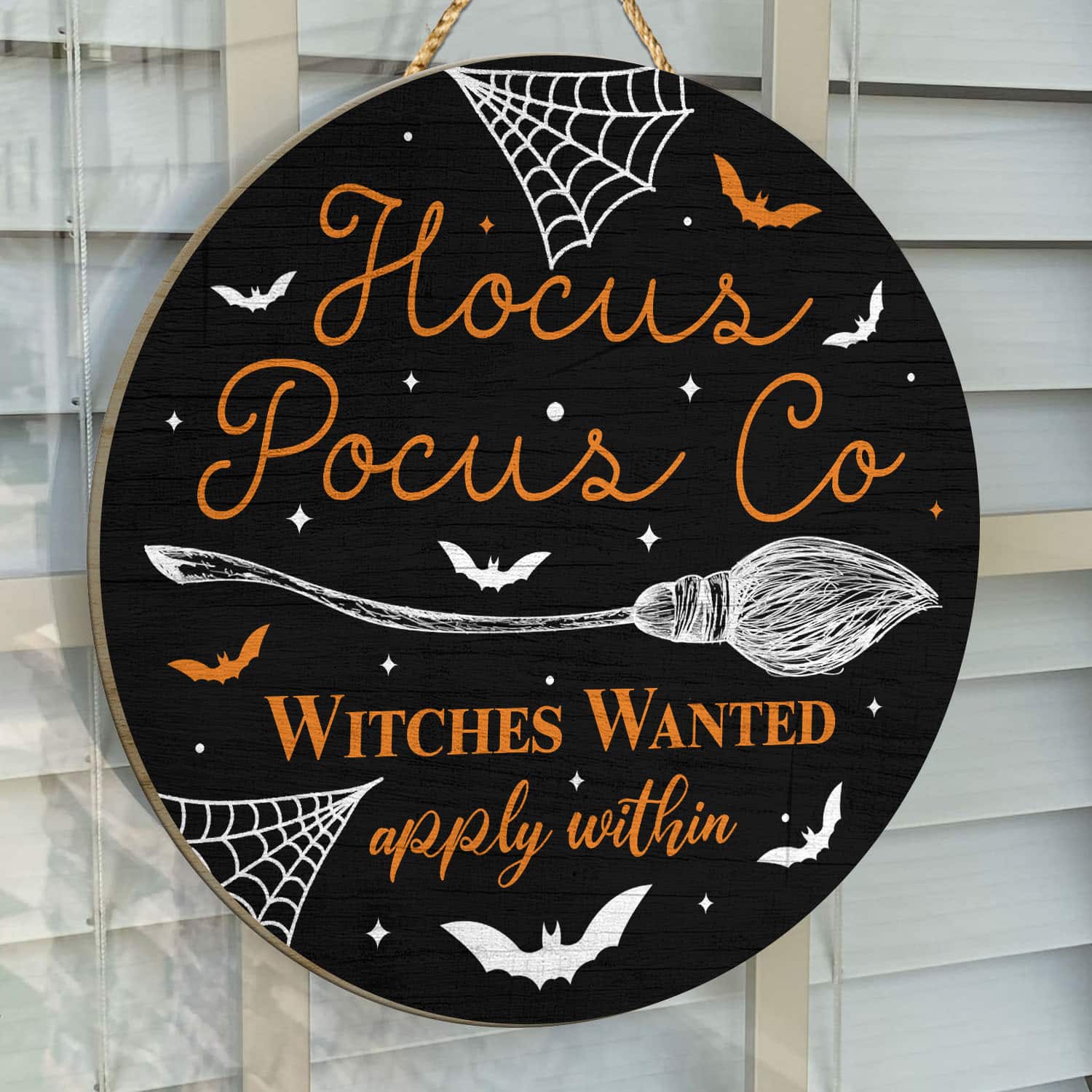 1MH. Witches Wanted Sign Door Sign Mockup 14