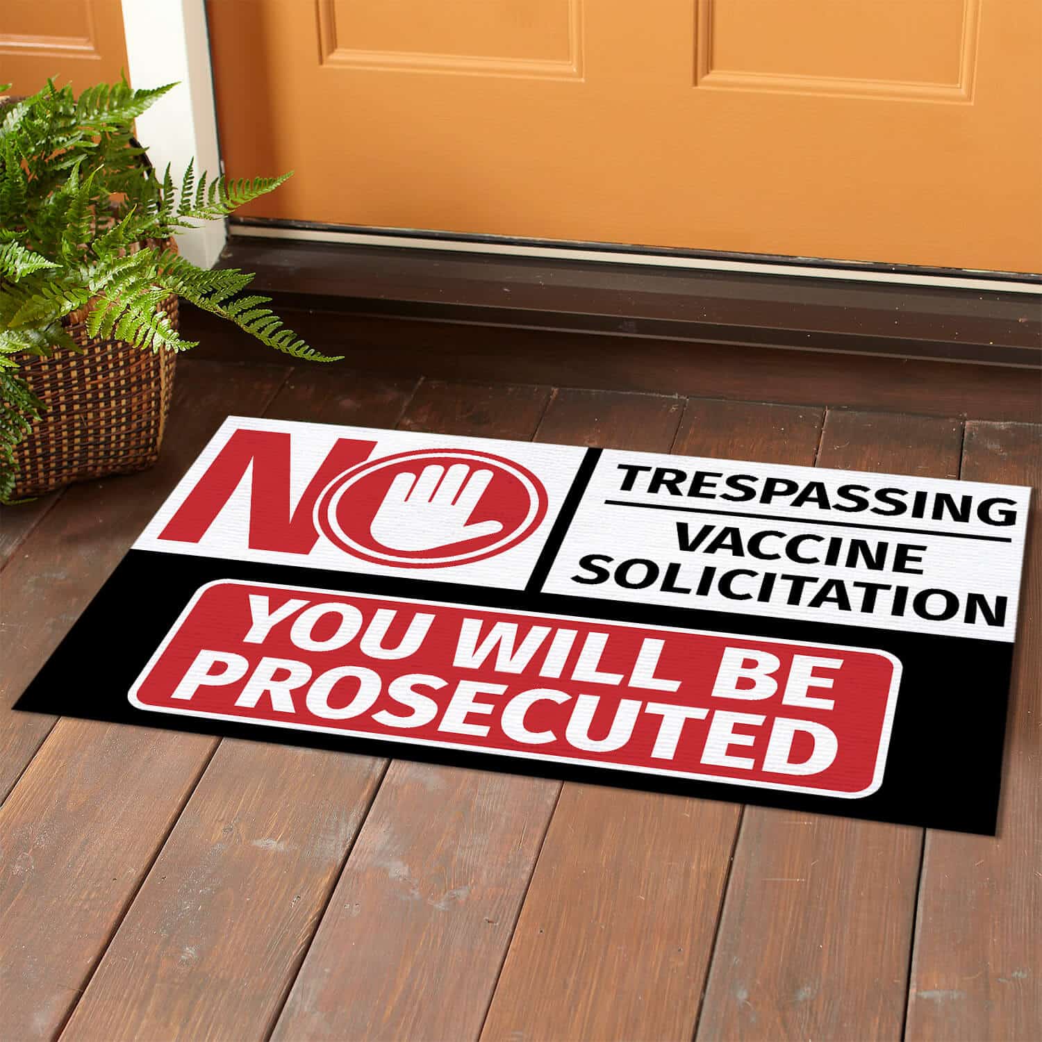 7HV. No Vaccine Doormat mockup 1