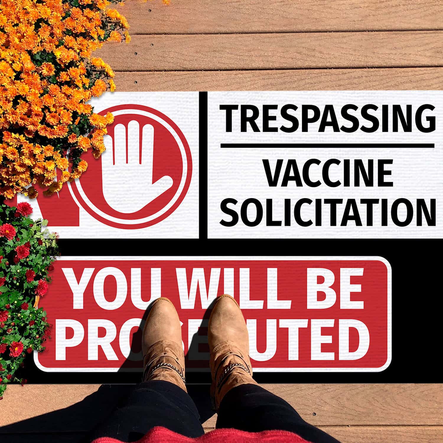 7HV. No Vaccine Doormat mockup 7