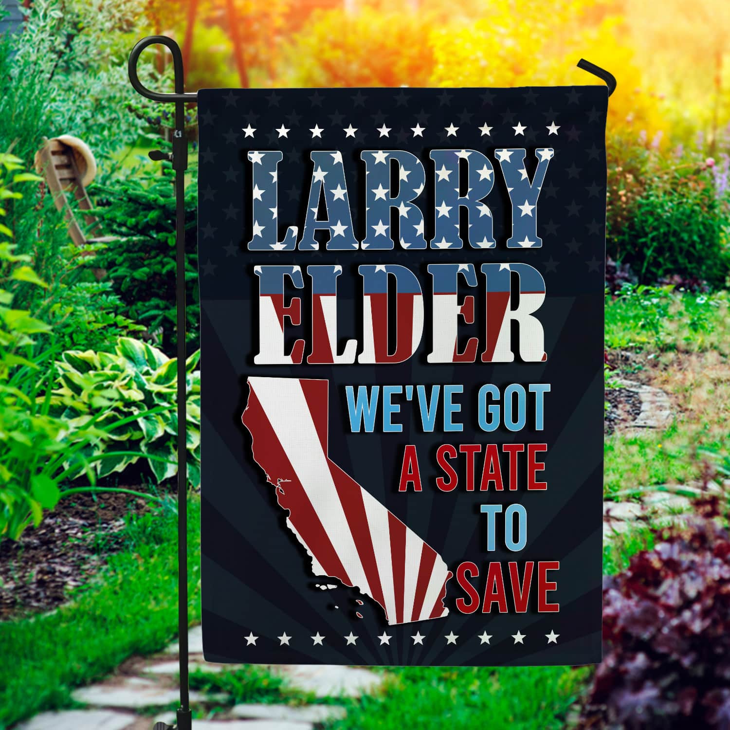 2KNG. Larry State Flag 30x40 Garden Flag Mockup 1