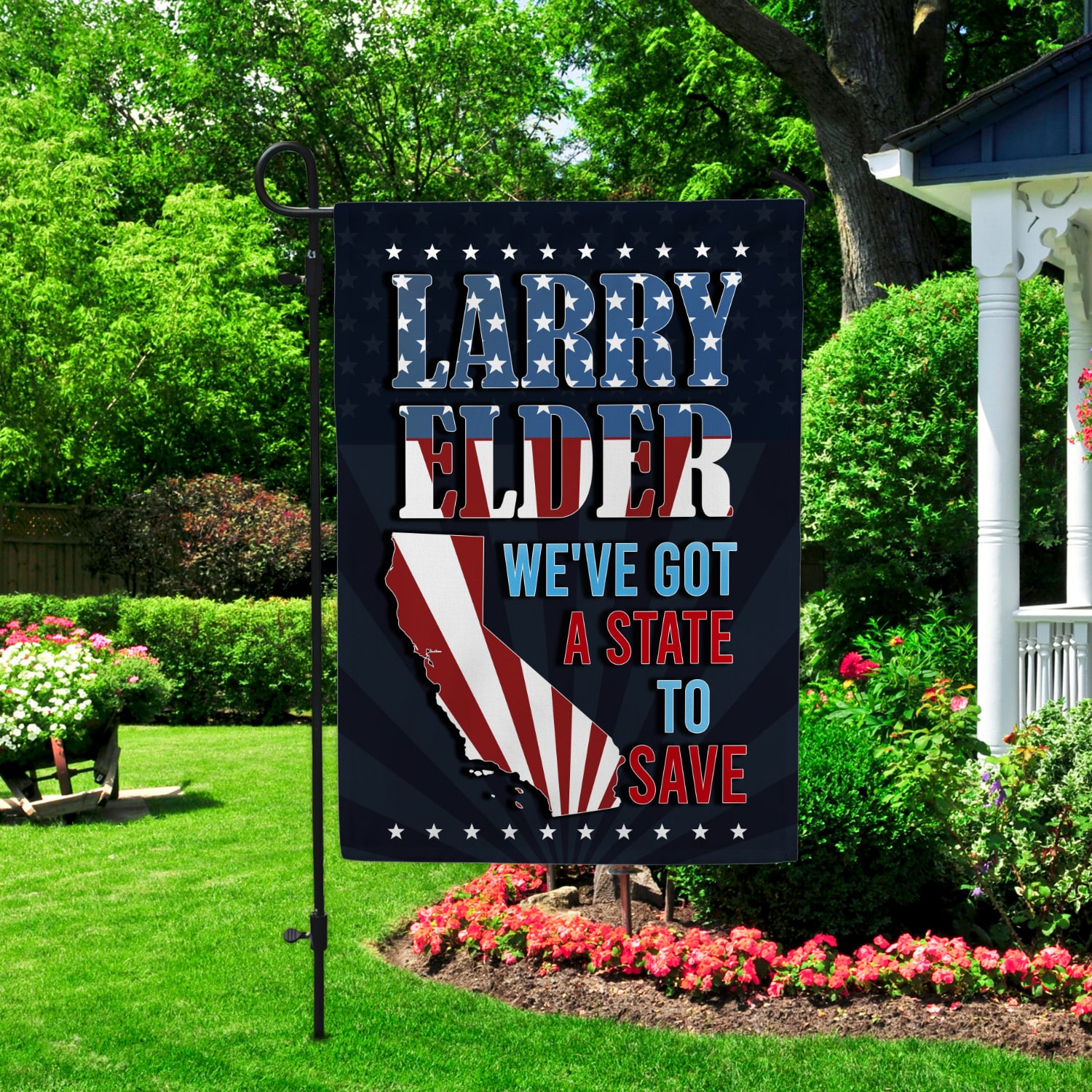 2KNG. Larry State Flag 30x40 Garden Flag Mockup 2