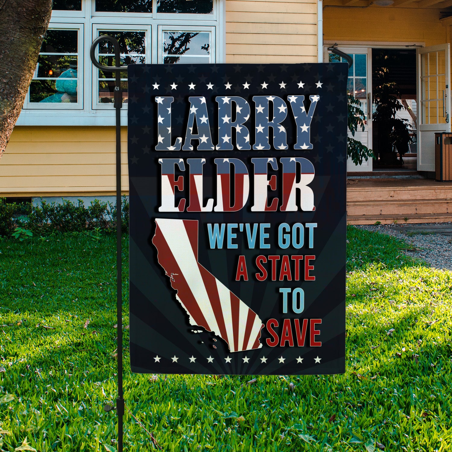 2KNG. Larry State Flag 30x40 Garden Flag Mockup 3