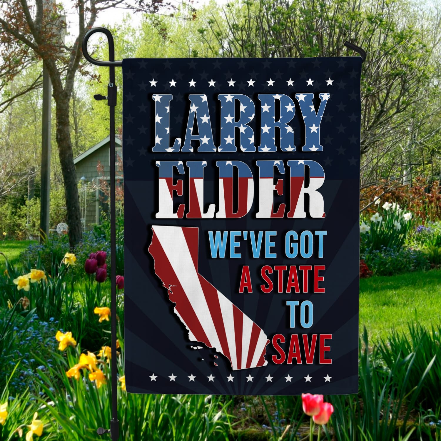 2KNG. Larry State Flag 30x40 Garden Flag Mockup 5