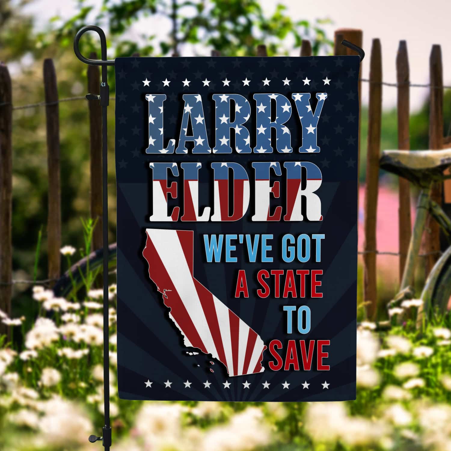 2KNG. Larry State Flag 30x40 Garden Flag Mockup 6