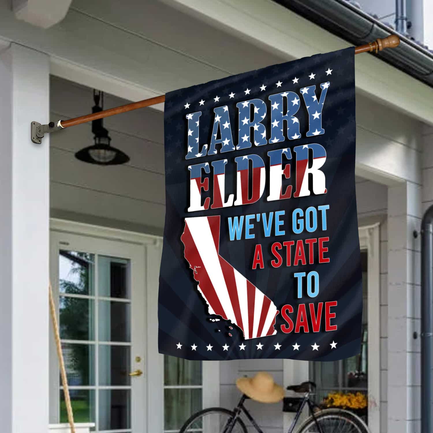 2KNG. Larry State Flag 30x40 House Flag Mockup 1