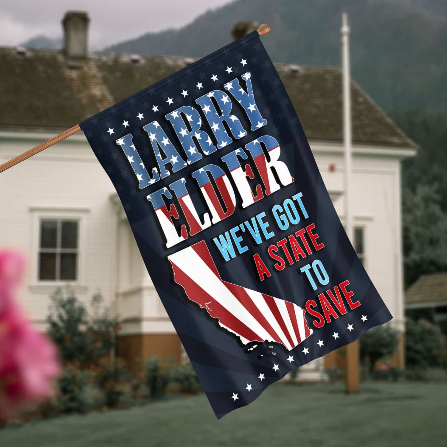 2KNG. Larry State Flag 30x40 House Flag Mockup 4