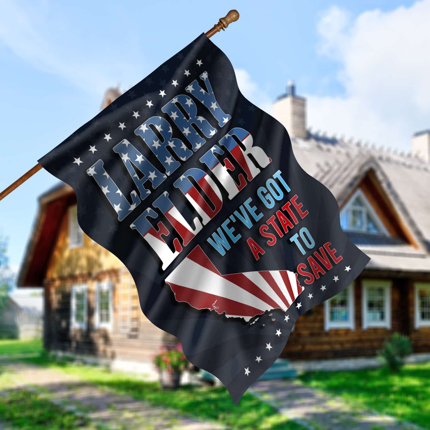 2KNG. Larry State Flag 30x40 House Flag Mockup 5
