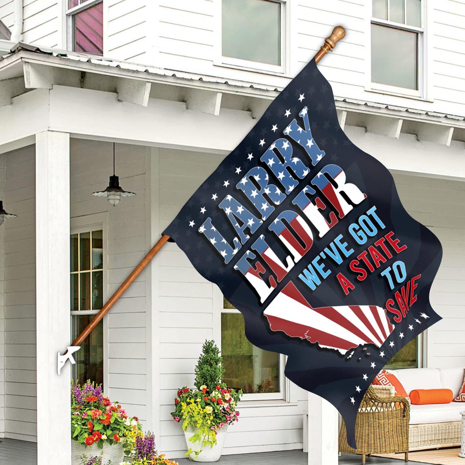 2KNG. Larry State Flag 30x40 House Flag Mockup 7