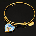 Hold Me In Your Memories Find Me In Your Dreams Personalized Photo Heart Pendant Necklace-Bangle