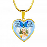 Hold Me In Your Memories Find Me In Your Dreams Personalized Photo Heart Pendant Necklace-Bangle
