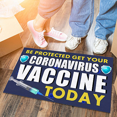 Be Protected Get Your Vaccine Today Outdoor Indoor Doormat - Get Vaccinated Door Mat Entry Rug