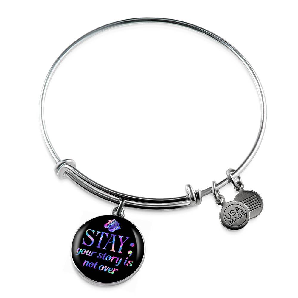 Stay Your Story Is Not Over Suicide Prevention Awareness Month Circle Pendant Necklace Stay Your Story Is Not Over Suicide Prevention Awareness Month Circle Pendant Necklace