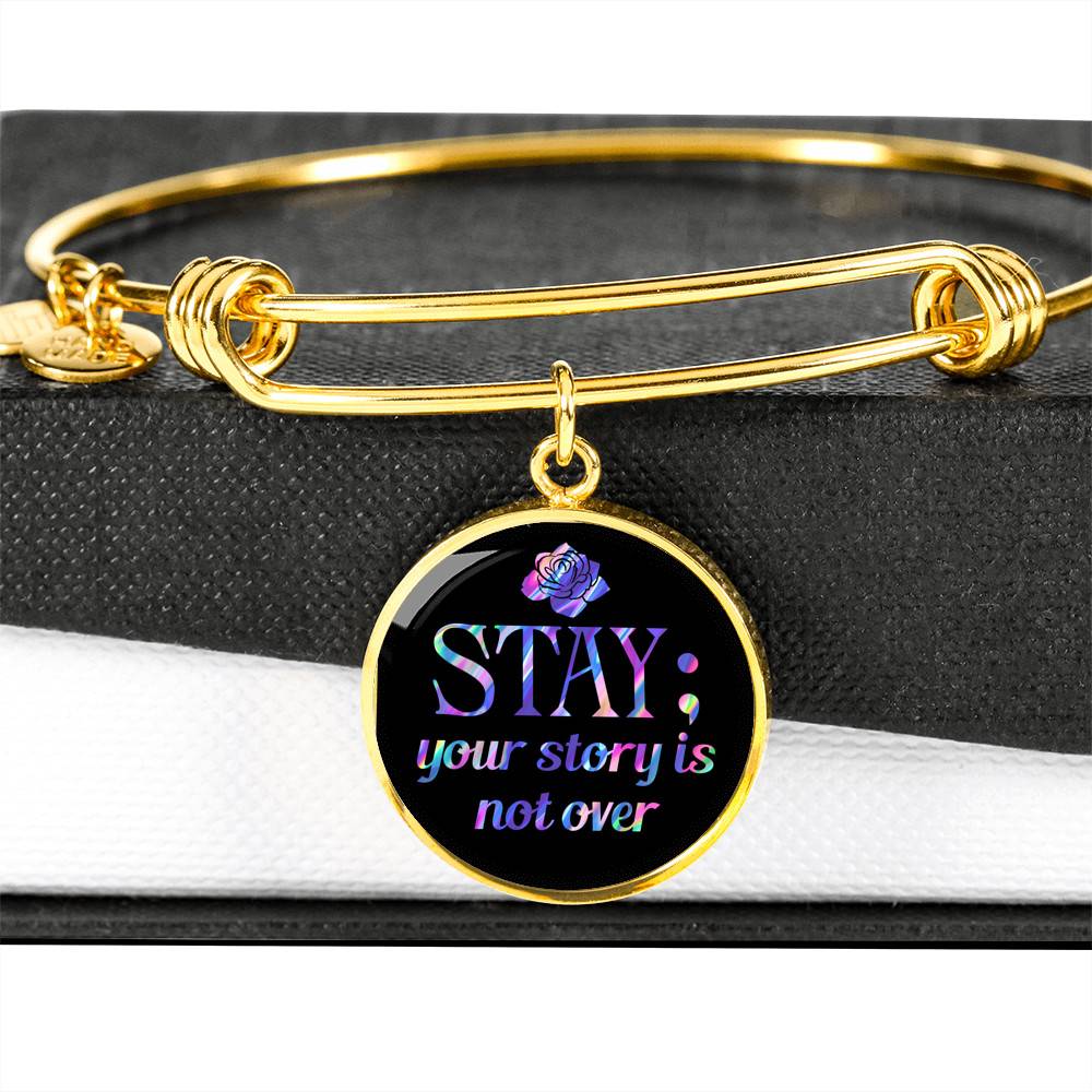 Stay Your Story Is Not Over Suicide Prevention Awareness Month Circle Pendant Necklace Stay Your Story Is Not Over Suicide Prevention Awareness Month Circle Pendant Necklace