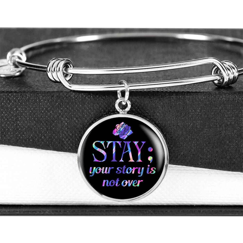 Stay Your Story Is Not Over Suicide Prevention Awareness Month Circle Pendant Necklace Stay Your Story Is Not Over Suicide Prevention Awareness Month Circle Pendant Necklace