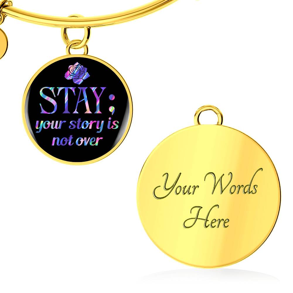Stay Your Story Is Not Over Suicide Prevention Awareness Month Circle Pendant Necklace Stay Your Story Is Not Over Suicide Prevention Awareness Month Circle Pendant Necklace