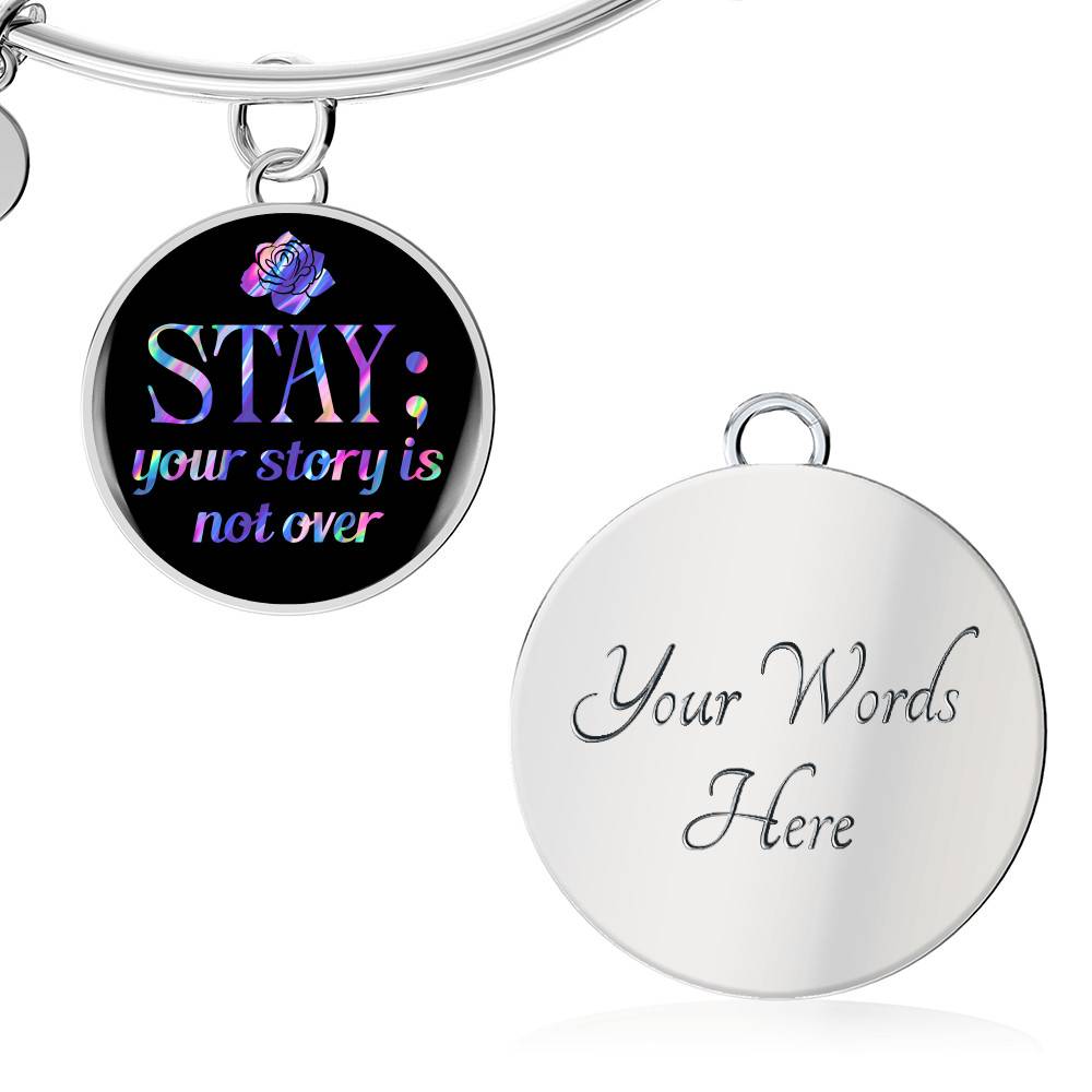 Stay Your Story Is Not Over Suicide Prevention Awareness Month Circle Pendant Necklace Stay Your Story Is Not Over Suicide Prevention Awareness Month Circle Pendant Necklace
