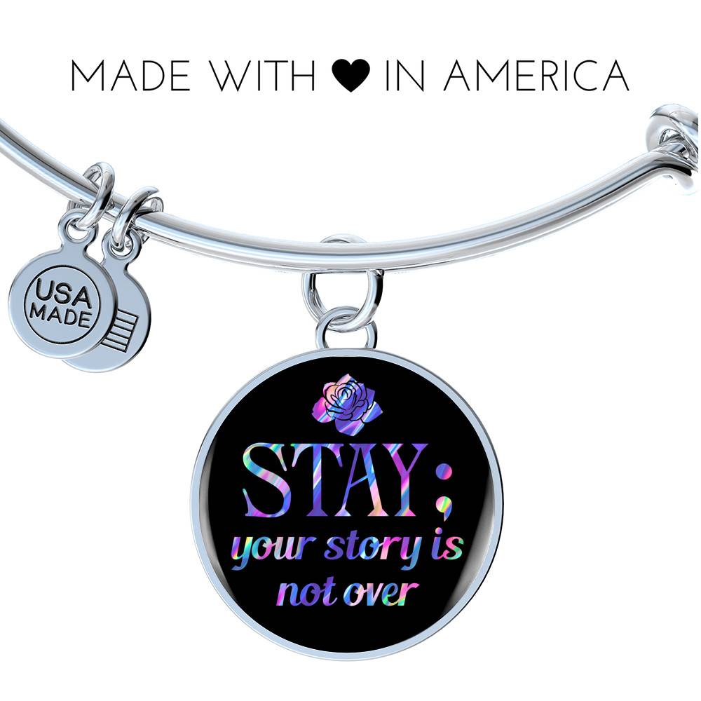 Stay Your Story Is Not Over Suicide Prevention Awareness Month Circle Pendant Necklace Stay Your Story Is Not Over Suicide Prevention Awareness Month Circle Pendant Necklace