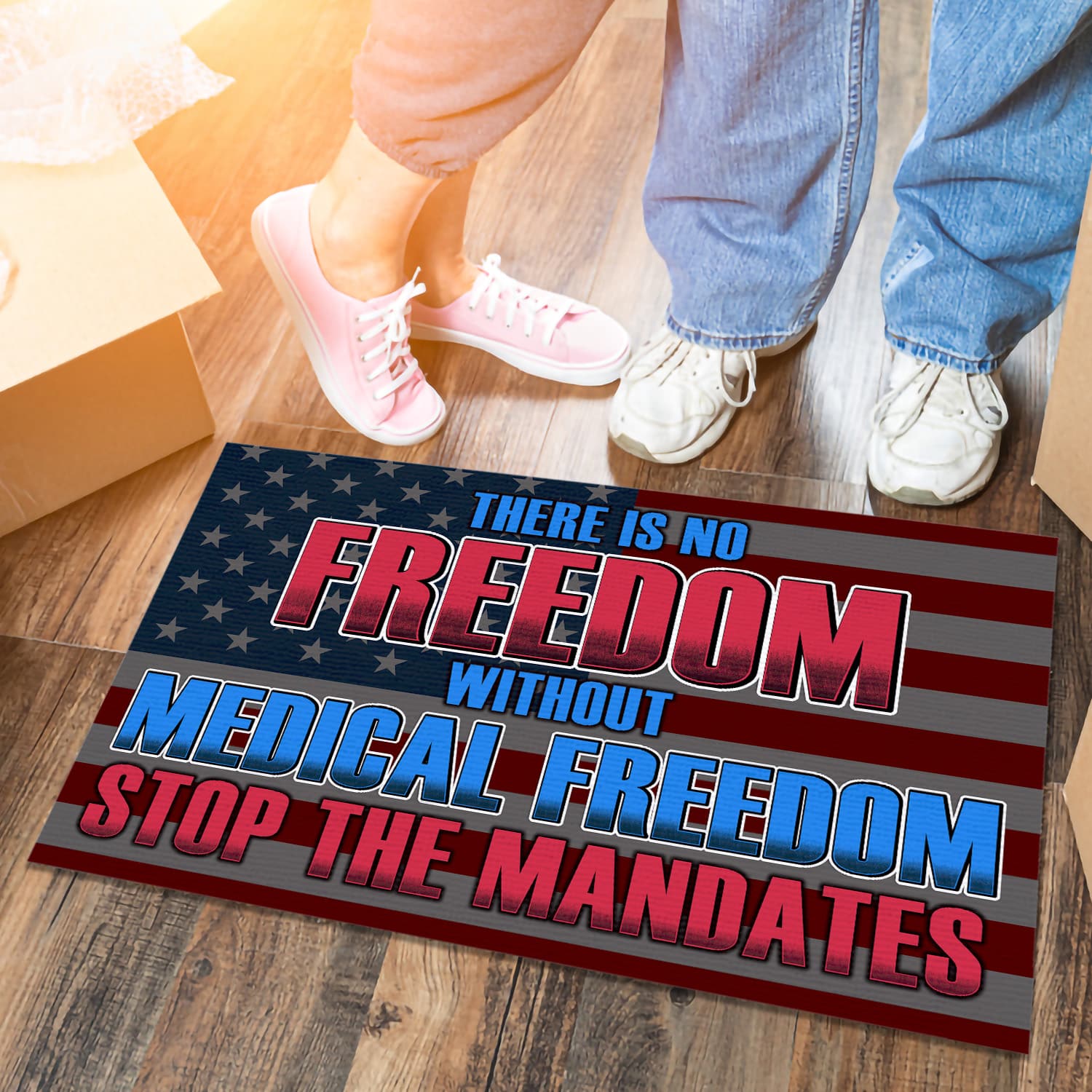 2LV. Medical Freedom (4) Doormat mockup 6