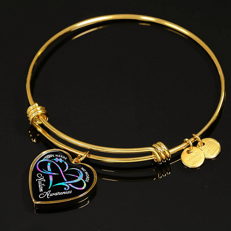 Autism Awareness Love Needs No Words Heart Pendant Necklace - Autism Gift Ideas
