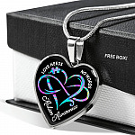 Autism Awareness Love Needs No Words Heart Pendant Necklace - Autism Gift Ideas