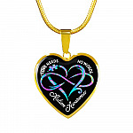 Autism Awareness Love Needs No Words Heart Pendant Necklace - Autism Gift Ideas