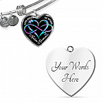 Autism Awareness Love Needs No Words Heart Pendant Necklace - Autism Gift Ideas