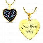 Autism Awareness Love Needs No Words Heart Pendant Necklace - Autism Gift Ideas