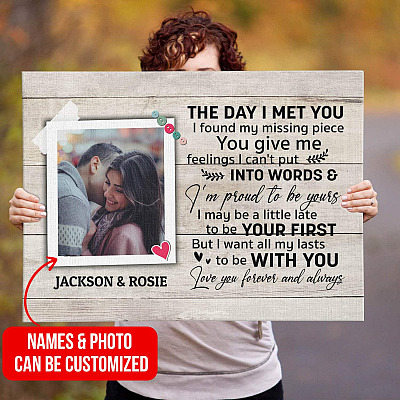 Alternative view of Personalized Photo You Give Me Feelings I Can't Put Into Words I'm Proud To Be Yours Framed Canvas Prints - Unframed Poster