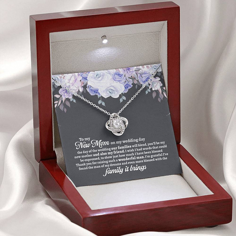 To My New Mom On My Wedding Day You'll Be My New Mother And Also My Friend Love Knot Pendant Necklaces - Mother In Law Gift