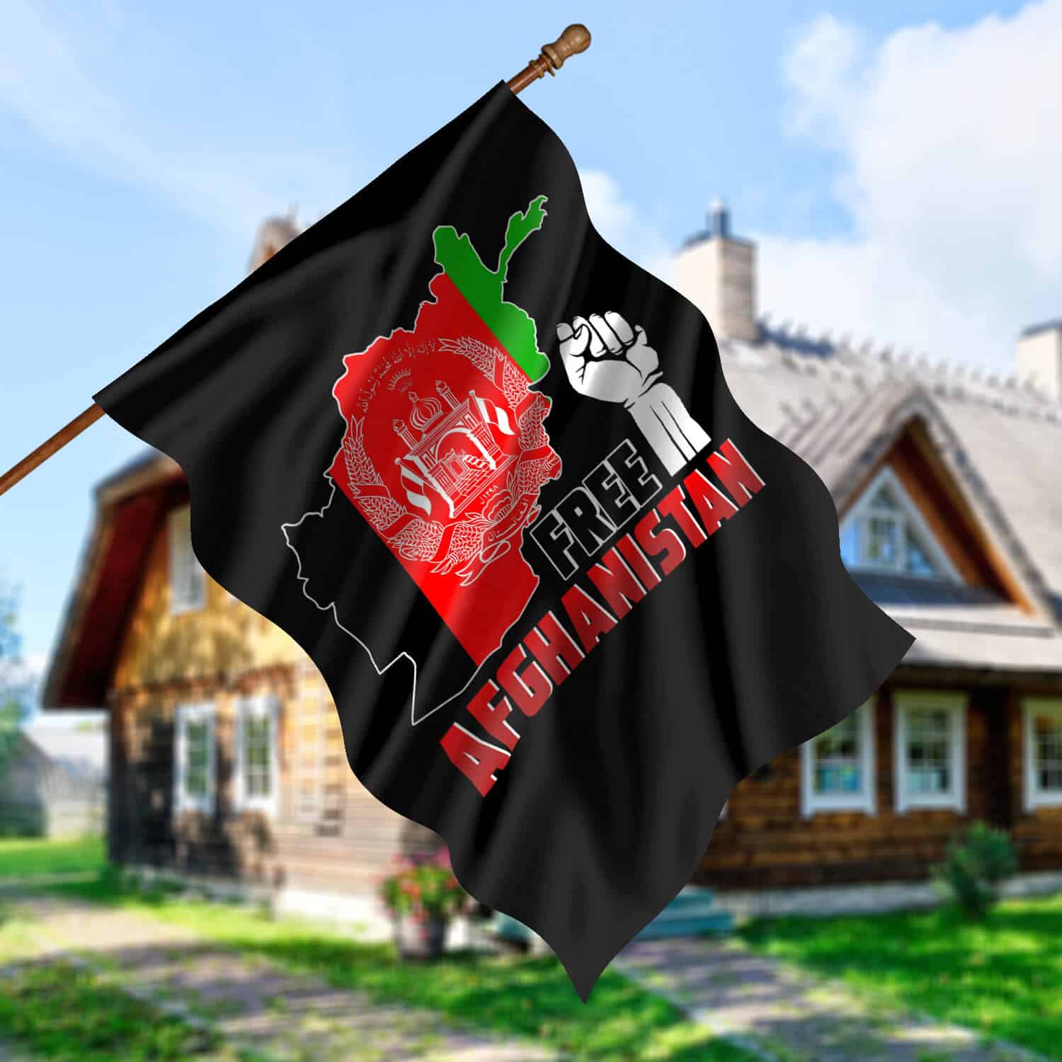 30x40 House Flag Mockup 5