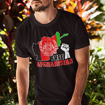 Alternative view of Free Afghanistan T-Shirt - Free Kabul V-Neck Tee