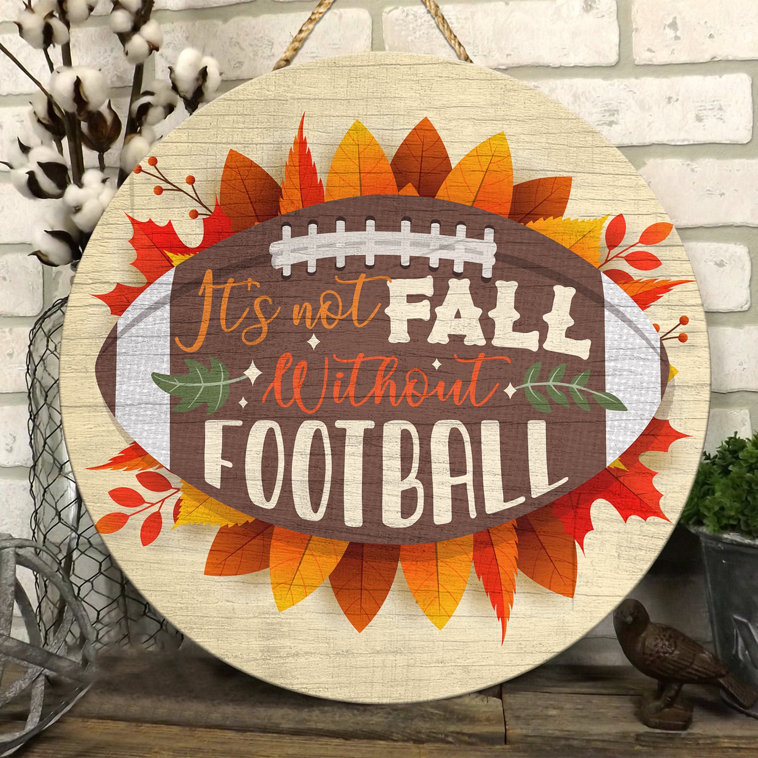 9KNG. Fall Football Door Sign Mockup 6