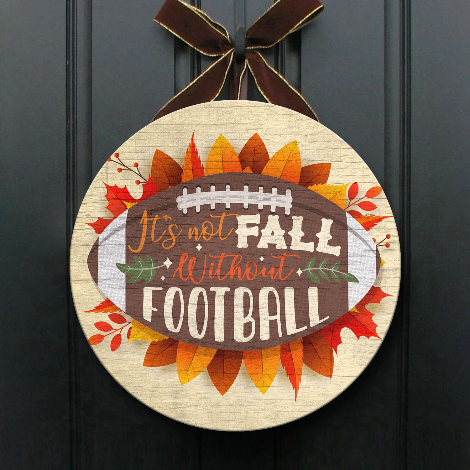 9KNG. Fall Football Door Sign Mockup 1