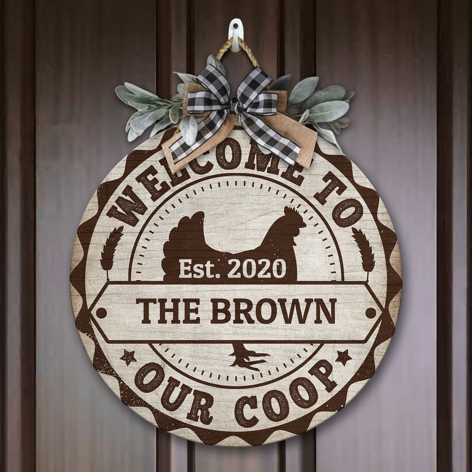 12NH. Our Coop Door Sign Mockup 7