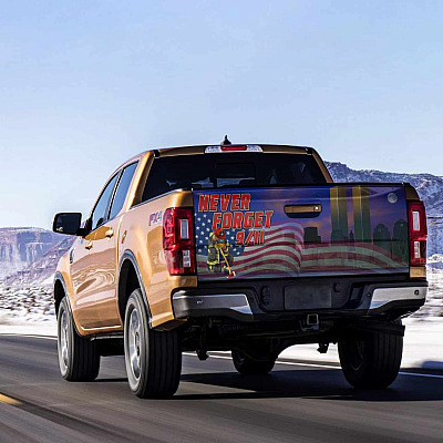 Alternative view of 9/11 Never Forget Patriot Day Memorial Truck Tailgate Decal Sticker Wrap - Vinyl Graphic Decal Bumper Sticker