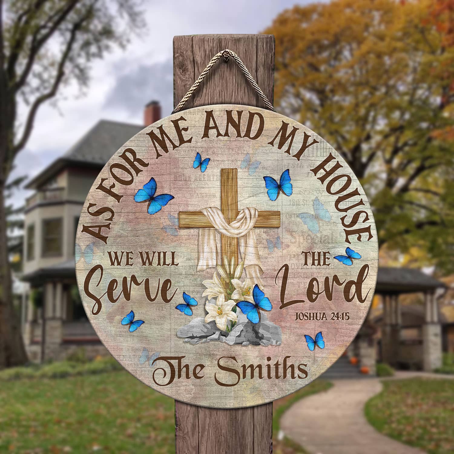 8O. Serve The Lord-sample design Door Sign Mockup 3