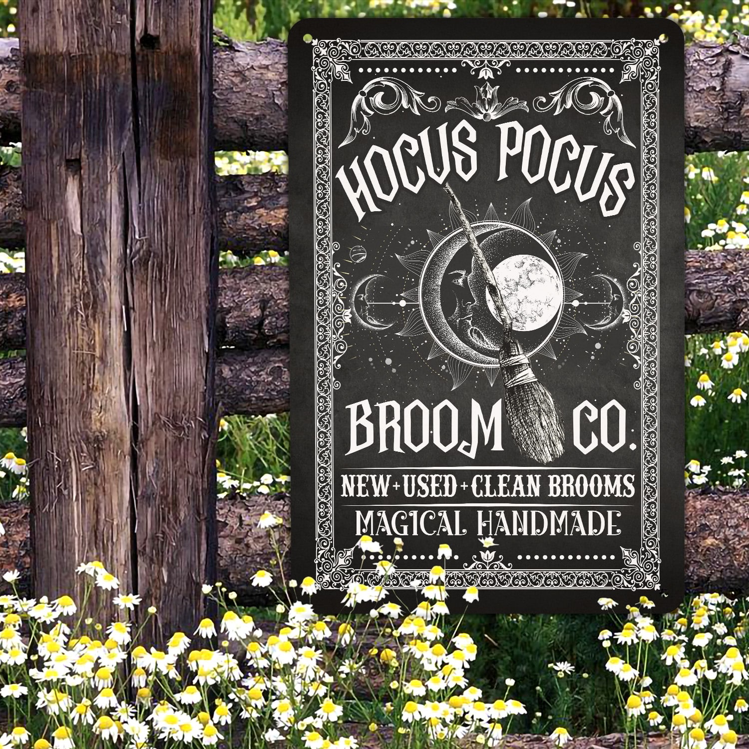 4NH. Pocus Broom(5) Metal Sign Mockup 10