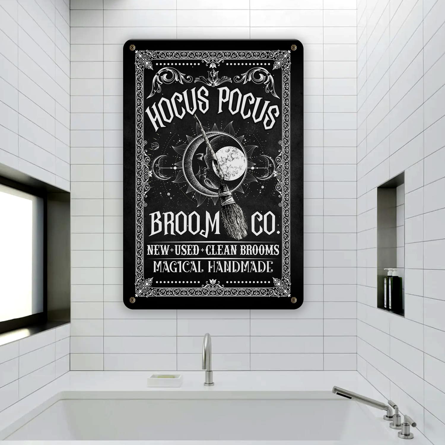 4NH. Pocus Broom(5) Metal Sign Mockup 16