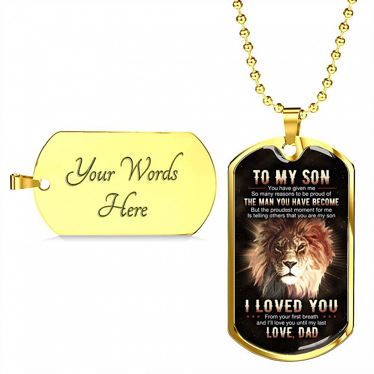 To My Son You Have Given Me So Many Reasons To Be Proud Of The Man You Have Become Dog Tag Pendant Necklace From Dad